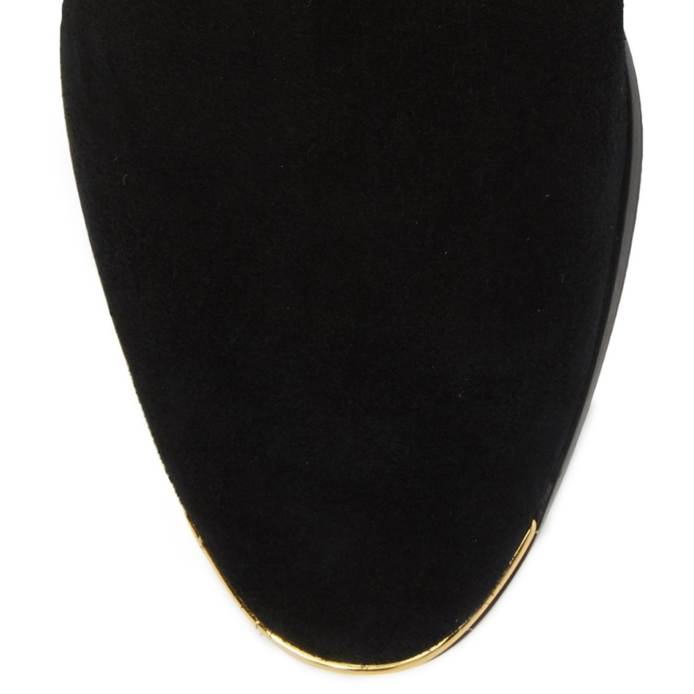 Designer NEW Boots Tall Riding Suede Leather OrthoLite Comfort BLACK 10 - Picture 5 of 13